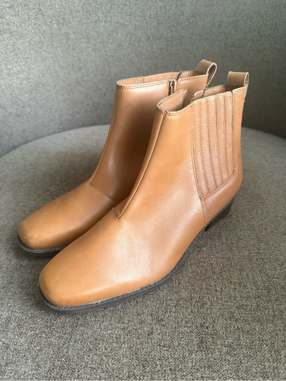 Clarks Tan Leather Chelsea Ankle Boots